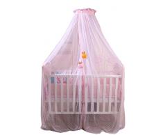 Icegrey Betthimmel Baldachin Kinder Himmelbett Insektenschutz Mückennetz für Kinderbetten Mit Standhalter Himmelstange Schleierhalter Rosa