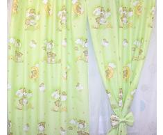 Baby Kinderzimmer Vorhänge Gardine Babygardinen Kindergardinen Safari Eule Bärchen Sterne D24