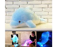 Bazaar Hellblauer LED bunter Plüschdelfin gestaltet Werfenkissen