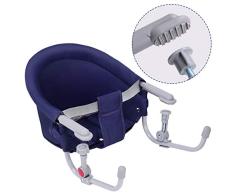 COSTWAY Baby Tischsitz, Babysitz klappbar, Stuhlsitz mit Befestigungsclip, Hochstuhl mit Aufbewahrungstasche, Baby-Schnelltischstuhl für Reisen, Zuhause und Restaurants (Dunkelblau)