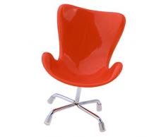 Baoblaze 1/6 Puppenhaus Miniatur Möbel Mini Stuhl Bürostuhl Schreibtischstuhl Modell - 11 x 15 cm - Orange