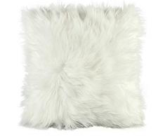 CelinaTex Cuddly Dekokissen 80 x 80 cm weiß Langhaar Zierkissen dekoratives Fellimitat Nicki Sofakissen Kunstfell Kissen