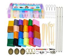 iFergoo knete Kinder Set- 26 Farben Polymer Clay gehören Safe und ungiftig Modelliermasse Modellierung Set und Werkzeuge，Ofen backen Polymer Ton ja Beste Geburtstagsgeschenke für Kinder