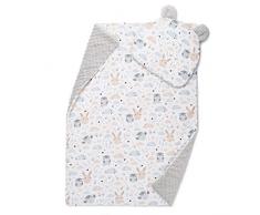 EliMeli Baby-Set BABYDECKE mit Kissen Babybettwäsche Minky Decke mit Kopfkissen für Mädchen und Junge Kuscheldecke mit Kinderkissen für Kinderwagen oder Bett (60x75, Grau - Eule)