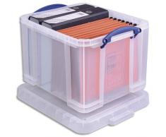 Really Useful 35C Kunststoff-Aufbewahrungsbox leicht robust stapelbar 35 Liter 480 x 390 x 310 mm transparent