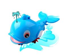 Brain Game Gowsch Baby Badespielzeug Schwimmtier Delphin Wasser Spray für Kinder Badespielzeug Badewanne Dusche Ziehspielzeug Blau