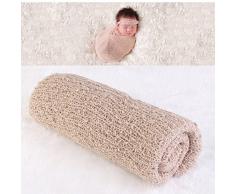 FENICAL Baby Wrap Photo Prop Neugeborenes Baby Fotografie Foto Requisiten Wrap Beige Stretch Neugeborenen Fotoshooting Wraps für die Babyfotografie (Beige)