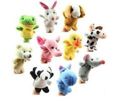 Denshine 10 Stück Fingerpuppen Fingertiere Handkasperletheater Puppets