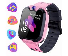 Kinder Smartwatch, Kind Uhr Telefon mit Zwei Wege Gespräch MP3 Kamera Rechner Rekorder und SOS Spiel Uhr für 3-12 Jahre alt Jungen Mädchen Geburtstags Geschenke (X9 Spiel MP3-Pink)
