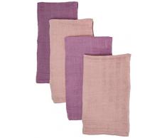 Pippi Unisex Baby 4er Pack Windeln für Spucktücher, Kuscheltücher oder Windeltücher geeignet Badebekleidungsset, Rosa (Pale Mauve 593), (Herstellergröße:65x65)