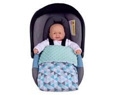 Krabbeldecke 100% Baumwolle 75x100cm doppelseitig multifunktional Minky Kuscheldecke für Kinderwagen weich flauschig (minze Dreiecke mint minzer Minky)