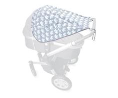 Priebes Sonnensegel Florence de lux | Sonnendach mit Seitenschutz | Universal Sonnenschutz | Sonnensegel für Kinderwagen Buggy Sportwagen | 100% Baumwolle | Made in EU, Design:elefanten grau