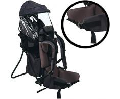 Baby Rückentrage mit SONNENDACH/REGENDACH (Ultra leicht) Kinder Trage (GRAU)