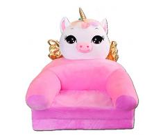 PUDDINGT® Kindersessel, Kindersofa Cartoon Mädchen und Jungen Geburtstagsgeschenk Spielzeug Faul Gepolstert Nettes Baby Kleines Sofa Sitz Kind Stuhl,Pink