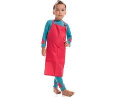 LissomPlume Kind Malschürze Kunstkittel Kinderschürze Arbeitsschürze Painting Bastelschürze Werkenschürze - rosarot