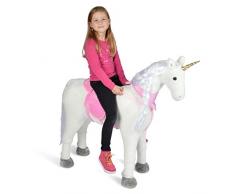 Pink Papaya Plüschpferd XXL 105cm Einhorn - Lissy, das riesige Pferd zum Reiten, tolles Stehpferd XXL, bis 100kg, Spielpferd Einhorn XXL zum Draufsitzen - EIN Kindertraum für Mädchen!