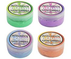 OSCrea I-Gum, fluffige Gummiknete, Farbwechselnd, 4 Farben Sortiert a 70gramm