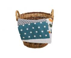 ULLENBOOM ® Babydecke 70x100 cm “Waldtiere Petrol” (Made in EU) - Baby Kuscheldecke aus ÖkoTex Baumwolle & Fleece, ideal als Kinderwagendecke oder Spieldecke geeignet, Design: Sterne, Patchwork