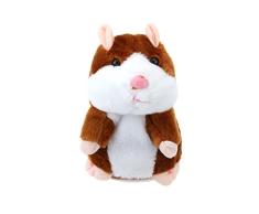 TOYMYTOY Sprechende Hamster Plüschtier Wiederholt Elektronische Haustiere Spielzeug für Baby Kinder (Hellbraun)