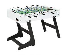 vidaXL Kickertisch Klappbar Tischkicker Kicker Profi Fussballtisch Fußballtisch Tischfußball Spieltisch Getränkehalter 121x61x80cm Weiß