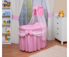 WALDIN Baby Stubenwagen-Set mit Ausstattung, XXL, Bollerwagen,komplett, 6 Modelle wählbar,rosa/weiß