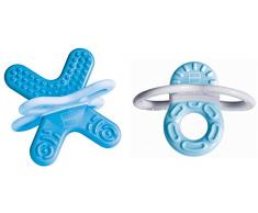 MAM Bite & Relax Set, extra leichte blaue Beißringe für Babys, schmerzlindernde Baby Zahnungshilfe für Vorder- und Backenzähne, ab 2+Monaten