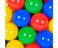Knorrtoys 56789 - Bälleset - 100 bunte Plastikbälle/ Bälle für Bällebad im Netz, 6 cm Durchmesser, in Farbmischung blau / rot / gelb / grün, ohne gefährliche Weichmacher