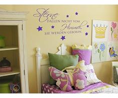 GRAZDesign Babybett Aufkleber Schriftzug - Wandaufkleber Babyzimmer Aufkleber Sterne fallen nicht vom Himmel - Wandtattoo Babyzimmer Spruch über Geburt / 54x30cm / 730024_30_054