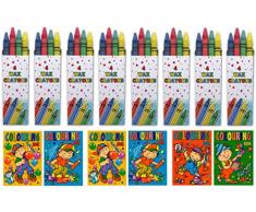 7 x Malblock 7 x Je 4 Wachsmalkreiden Malbuch Stifte- Mitgebsel Give Away Kindergeburtstag Jungen Jungs Mädchen Spielzeug Party Bag filler Gastgeschenke