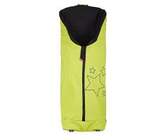 ByBoom - Softshell Fußsack Frühling, Sommer, Herbst - Thermo Aktiv für Kinderwagen und Buggy, Farbe:Limette/Schwarz