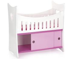 Leomark Deluxe Hölzern Puppenbett Bettchen Puppen Schrank Holz Puppenwiege Bettwäsche Puppenzubehör Rosa