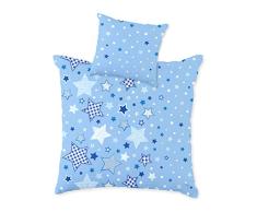 STERNE Baby Bettwäsche Set für Wiege/Kinderwagen/Stubenwagen ☆ STARS · 2 teilig · Kissenbezug 35x40 + Bettbezug 80x80 cm
