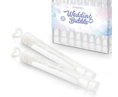 ABSOFINE 30er Seifenblasen befüllt Wedding Bubbles mit Herzgriff für perfekte Hochzeitsfotos Gastgeschenke Geburtstag Feier Hochzeit Spielzeug Farbe Weiss
