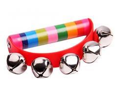 DaoRier Holz Hand Glocken Holz Kinder Handglocke Kinder Musikinstrumente Spielzeug Rassel Musikalische,Zufällige Farbe