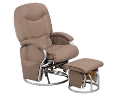 Hauck Metall-Glider Recline Stillstuhl und Entspannungsstuhl, mit Hocker und Armlehne, Schwingfunktion, seitlichen Taschen, drehbar, verstellbar und gepolstert, aus Kunstleder, belastbar bis 120 kg