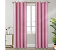 BGment Vorhänge Babyzimmer Dekorativ und Lichtundurchlässig mit Ösen, H 245 x B 140 cm, Babyrosa 2er-Set Verdunklungsgardine Ösenschal Dekoschal Verdunkelungsvorhänge