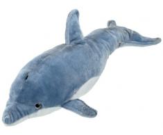 Bauer Spielwaren Blickfänger Delfin: Flauschiges Kuscheltier aus extraweichem Plüsch in Blaugrau, detailgetreu, waschbar, 50 cm (14074)