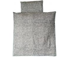 Baby Kinderwagen Bettwäsche Set 2-tlg. 80 x 80 + 35x40cm, weiss grau marmoriert, 100% Baumwolle (weiss grau marmoriert)