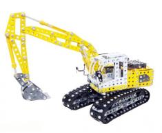 Tronico 10100 - Metallbaukasten Raupenbagger Liebherr mit Schaufel, Profi Serie, Maßstab 1:25, 1283-teilig, gelb