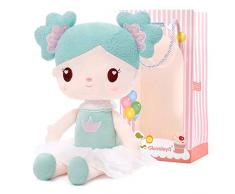 Gloveleya Plüschtier Gefüllte Puppen Stoffpuppe Süßes Geschenk Baby Mädchen Sicher zu Spielen - Weiche Puppe Mädchen 37CM ​​(Grün)