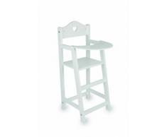 small foot 2857 Puppenhochstuhl für Puppenmuttis, weiß lackiert, mit süßer Herzverzierung