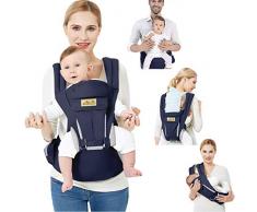 Viedouce Babytrage Ergonomische mit Hüftsitz/Reine Baumwolle Leicht und atmungsaktiv/Multiposition:Dorsal, Ventral, Einstellbar für Neugeborene und Kleinkinder von 3-48 Monate (3,5 bis 20 kg)