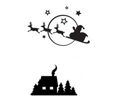 Darice 1218-40 Prägefolder - Schablone, Fliegender Schlitten mit Weihnachtsmann, Plastik, transparent, 10,7 x 14,6 x 0,3 cm