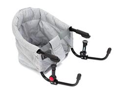 Fillikid Tischsitz Exclusiv | Faltbarer Babysitz für zuhause und unterwegs | Stuhlsitz mit klappbarer Schraubfixierung | Belastbar bis 15 kg, Design:grau/melange
