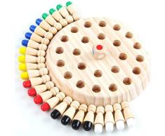 Holz Memory Match Stick Schach Spiel Kinder, Intelligenz Gehirntraining Pädagogisches Werkzeug Geschenke Familie Brettspiele für Kinder und Erwachsene (Holz)