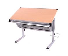 Mendler Kinderschreibtisch Schülerschreibtisch Schreibtisch Oxford, höhenverstellbar, neigbar ~ Natur, Buche