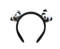 Zhouba Stirnbänder für Frauen süßer Plüschpanda Kinder Mädchen Haarband Stirnband Haarclip Pferdeschwanz Ring Zubehör Einheitsgröße 2,5 cm Haarreif