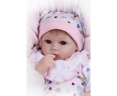 iCradle Schöne 17Zoll 43cm Weiches Silikon Lebensechte Puppen Babys Handgemachtes Reborn Baby Mädchen Silikon Vinyl Realistische Puppe