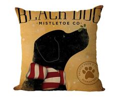 Nunubee Tiermuster Kissenbezüge 45 x 45 cm Leinen Zierkissenbezüge Dekorative Kissenbezug Dekokissen Sofakissen Lendenkissen Wurfkissenbezug Kissenhülle, Modell 34