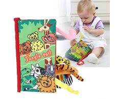 Nannday Baby-Bade-Bücher, Baby-Stoff-Buch Niedliche Tier-Lernrassel tragen widerstandsfähiges Lernspielzeug, Baby-Jungen-Mädchen(1-1#)